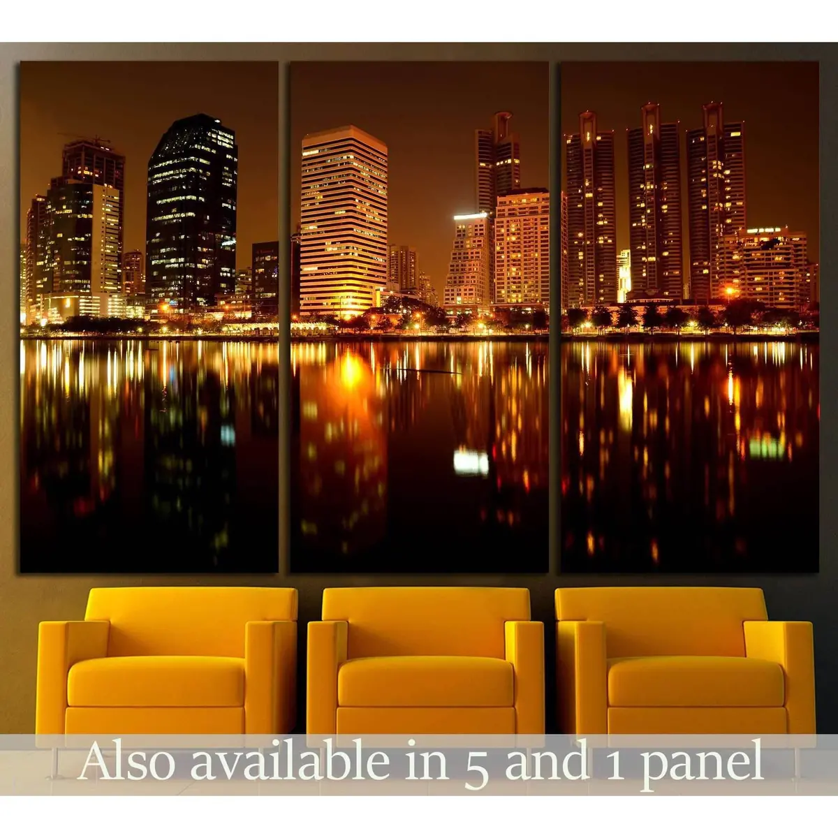 Building At Night №1429 Ready To Hang Canvas Print 5