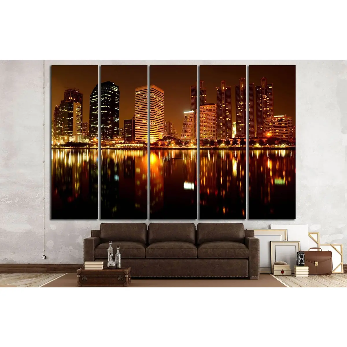 Nighttime Cityscape Canvas Art №1429 — Premium Ready-to-Hang Wall Decor - Image 3