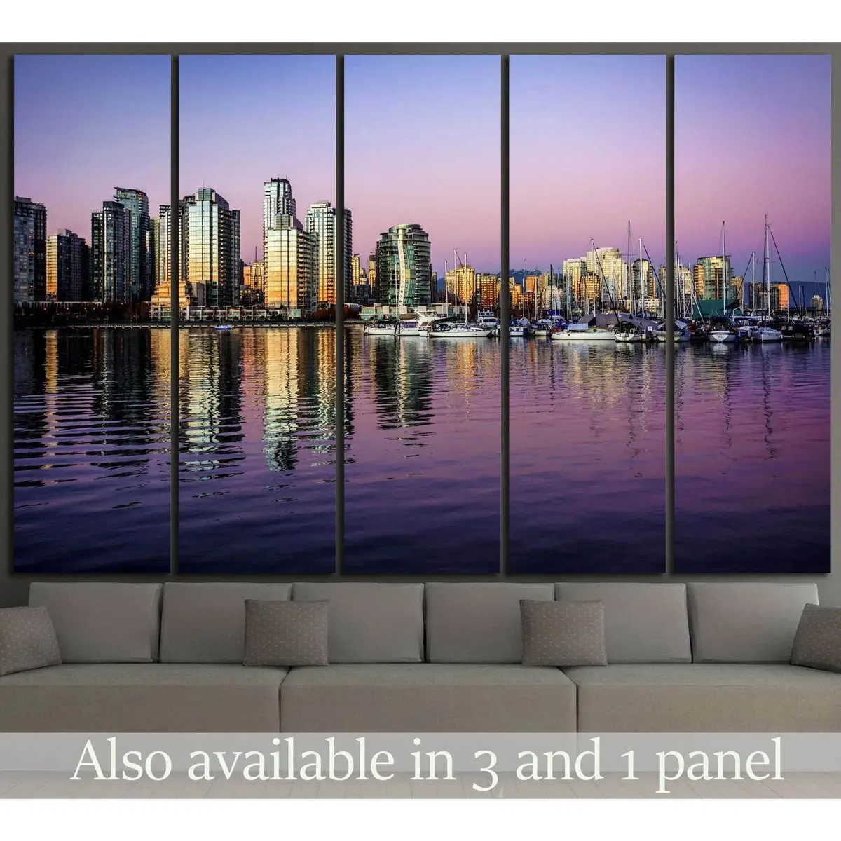 Waterfront Cityscape Canvas Art #852 – Premium Ready-to-Hang Print