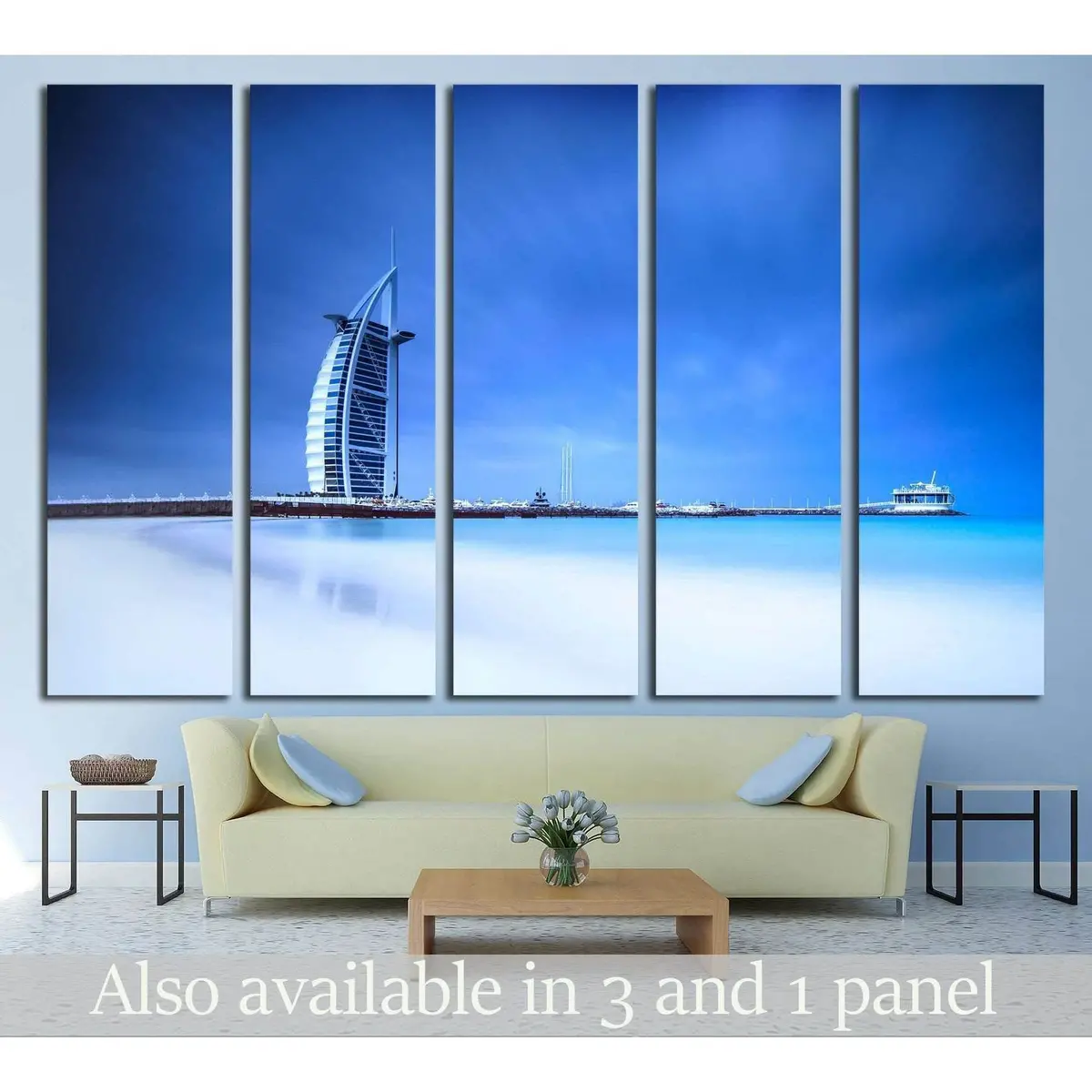 Burj Al Arab Dubai Canvas Art – Ready-to-Hang Wall Decor Featuring the Iconic Jumeirah Beach Landmark and Contemporary Luxury Resort Aesthetic