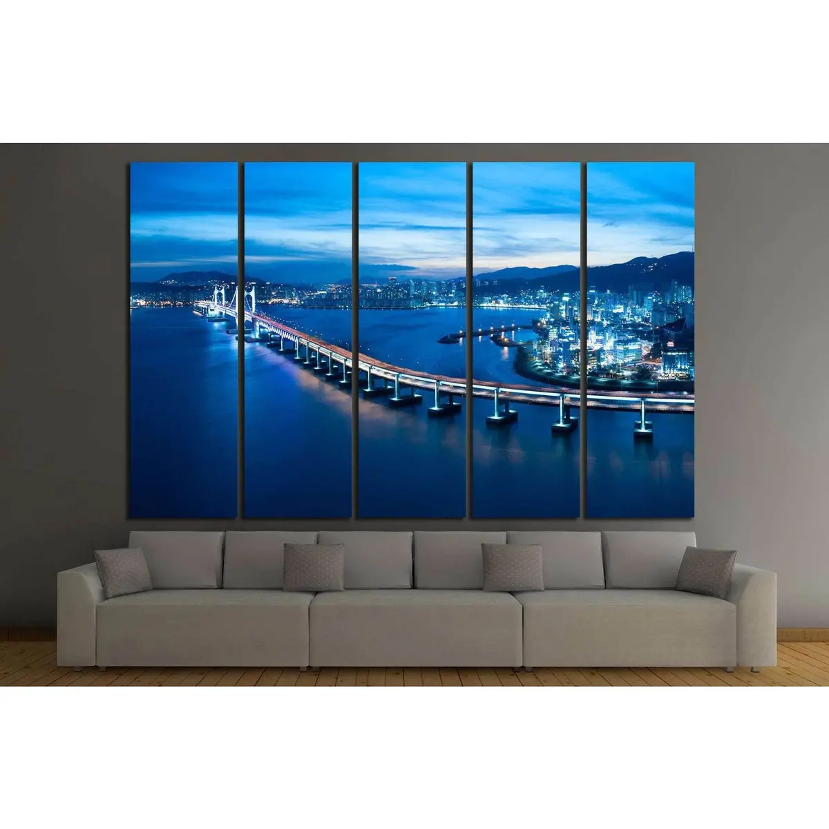 Busan Diamond Bridge Canvas Art Print #573 – Premium Ready-to-Hang Wall Decor - Image 3