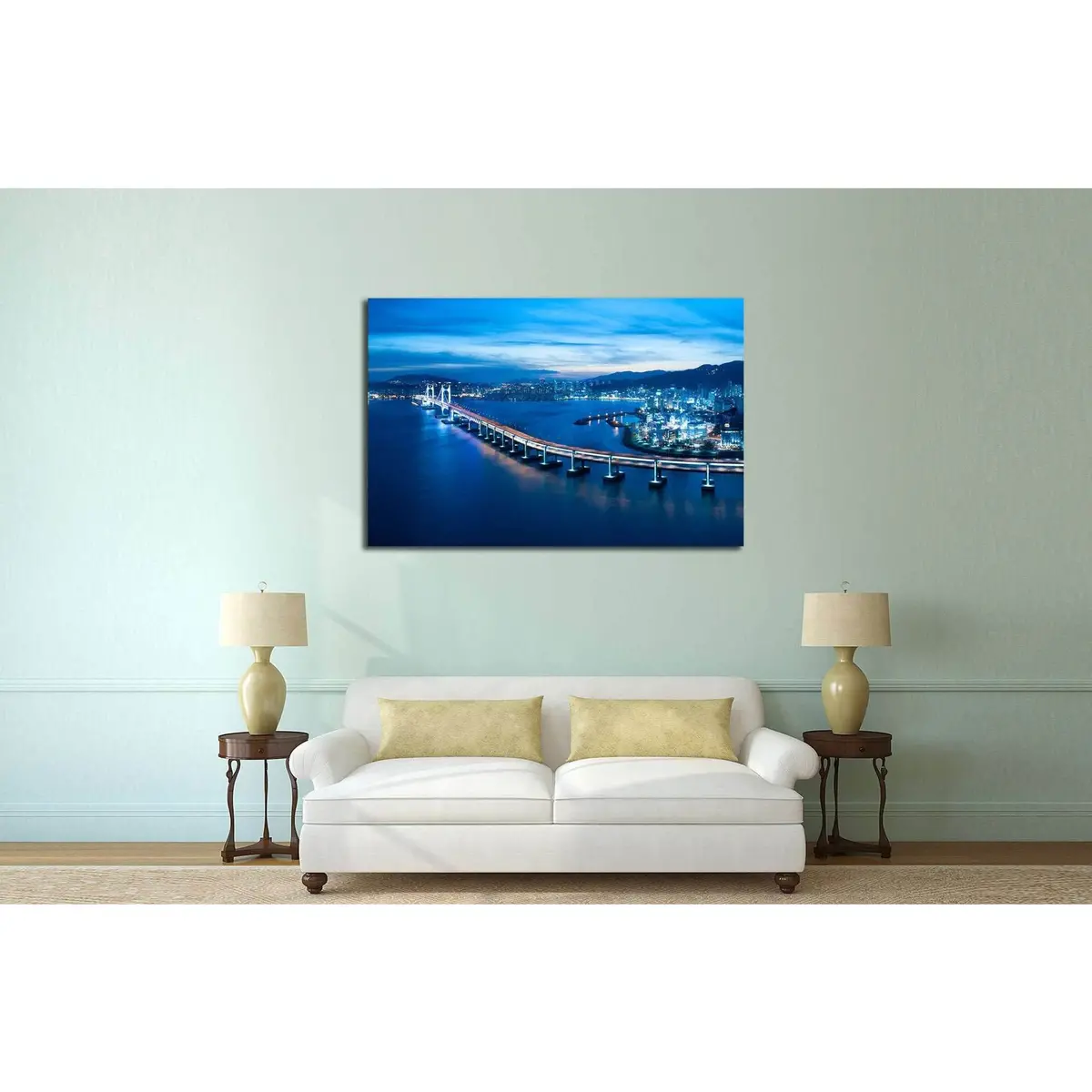 Busan Diamond Bridge №573 Ready To Hang Canvas Print 3