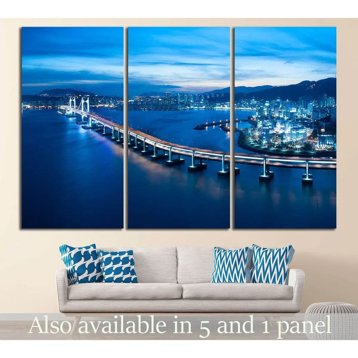 Busan Diamond Bridge №573 Ready To Hang Canvas Print 5