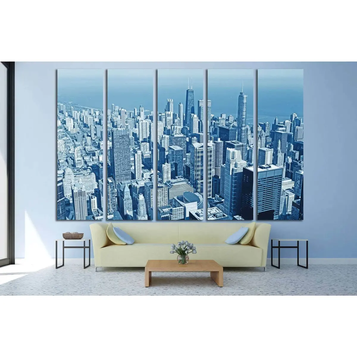 Contemporary Business Skyline Canvas Wall Art – Ready-to-Hang Print #1126 - Image 3