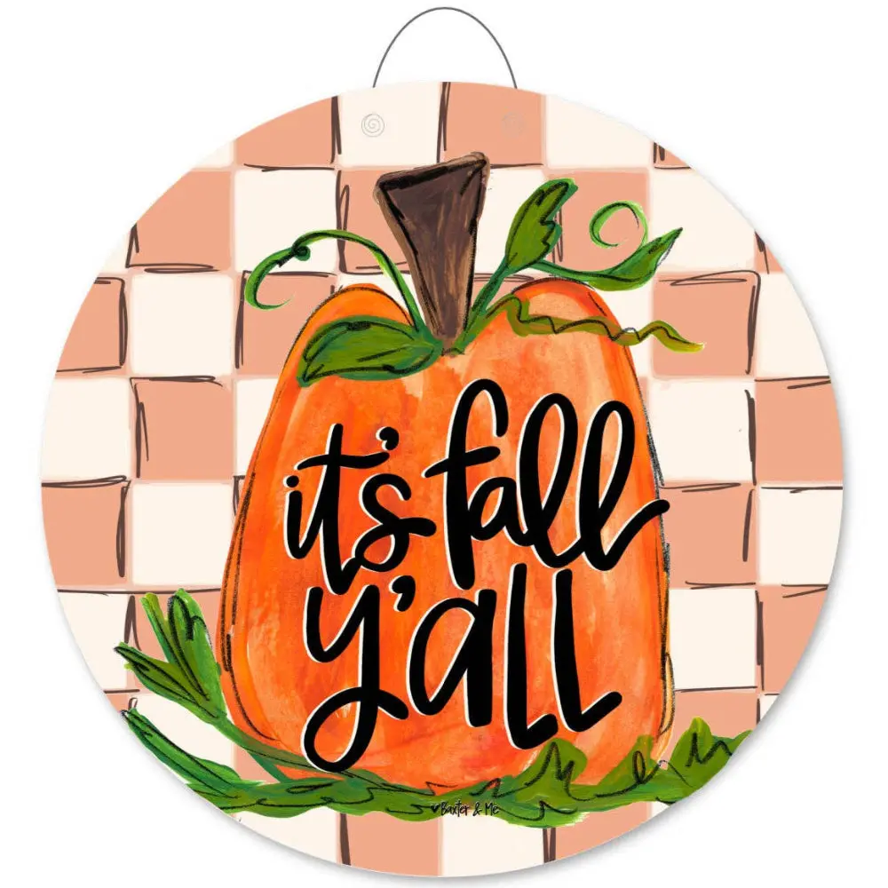 Baxter & Me "It's Fall Y'all" Door Hanger - 23" 1