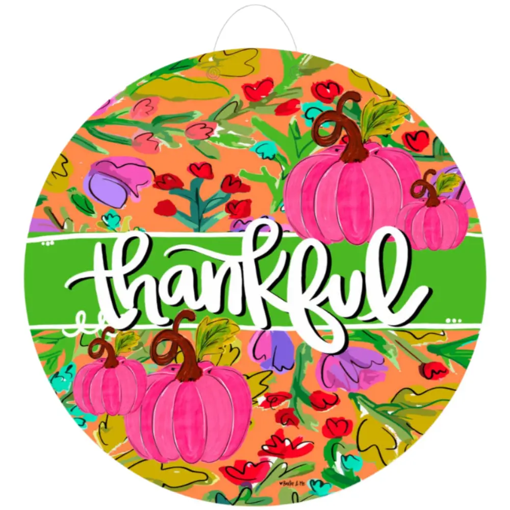 Baxter & Me "Thankful" Pumpkin Door Hanger - 23" 1
