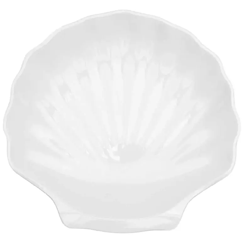 Q Squared White Melamine Shell-Shaped Platter - 16" 1