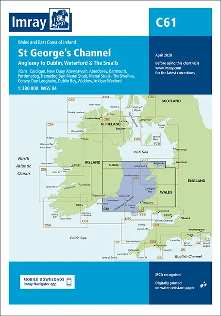 Imray C61 St George's Channel Anglesey To Dublin, Waterford And The Smalls 1