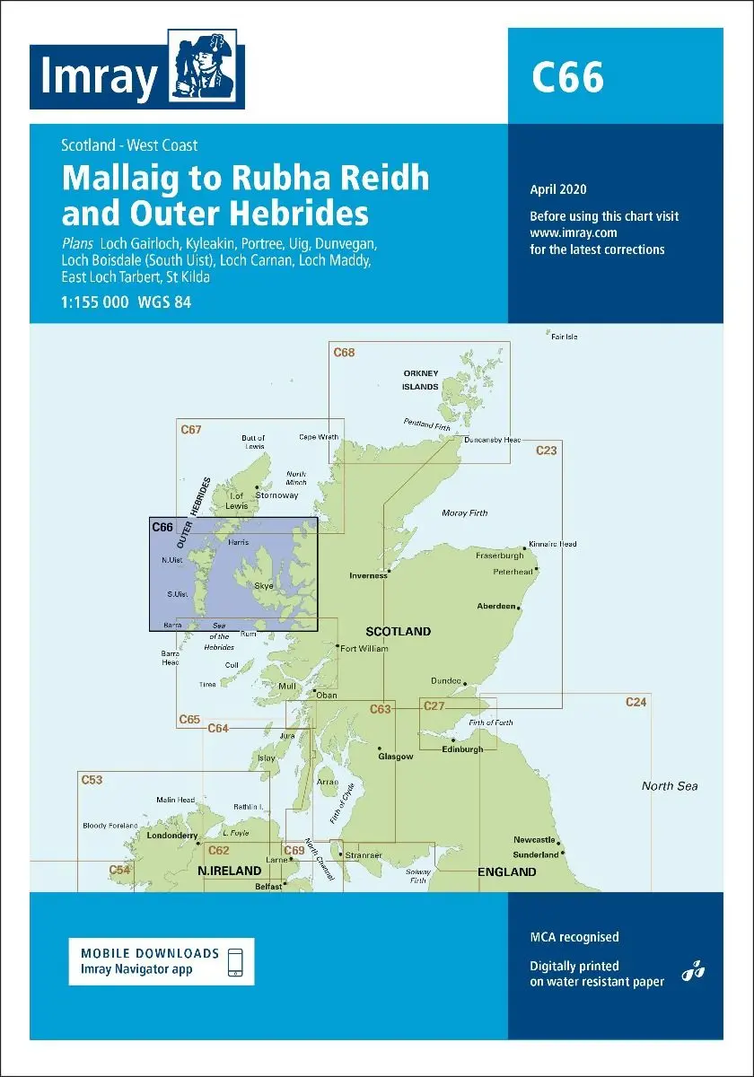 Imray C66 Mallaig To Rudha Reidh And Outer Hebrides 1