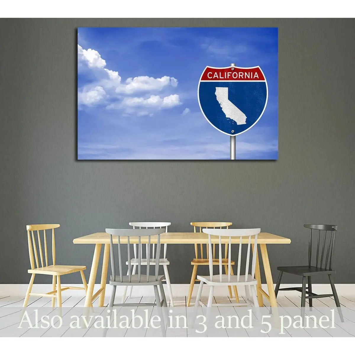 California Road Sign Concept №1949 Ready To Hang Canvas Print 1
