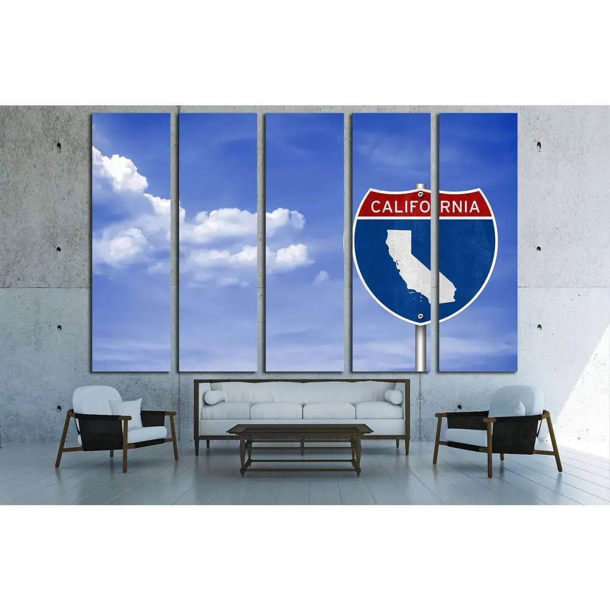 Vintage California Road Sign Wall Art #1949 – Ready-to-Hang Canvas Print - Image 2