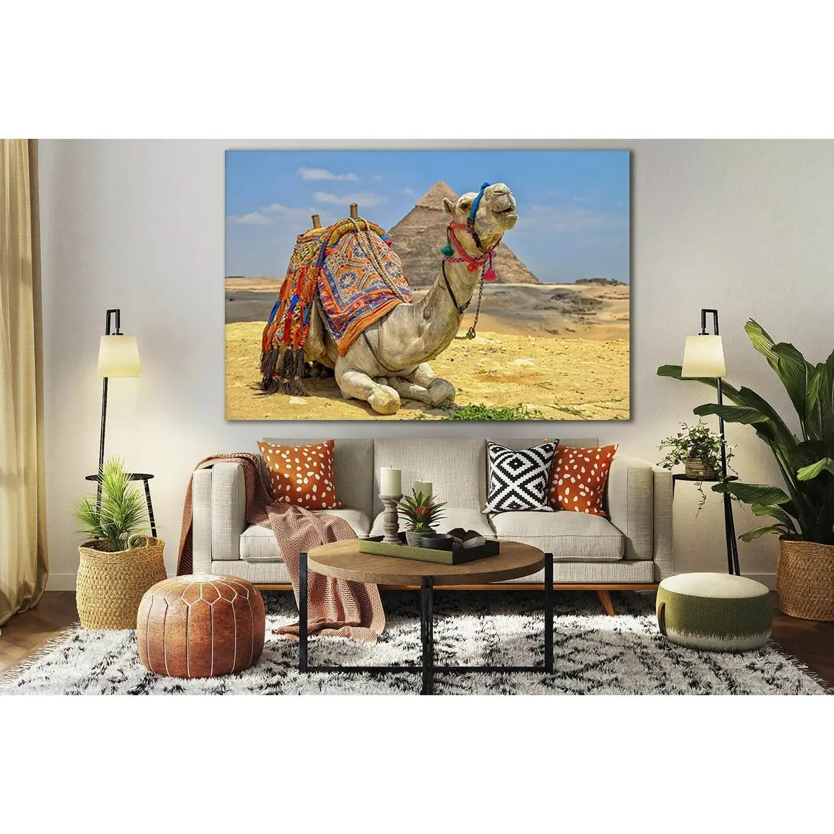 Camel And Pyramid №Sl1020 Ready To Hang Canvas Print 2