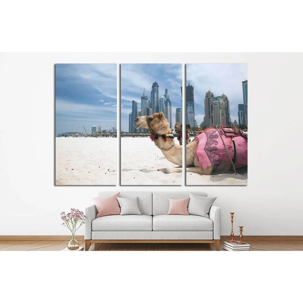 Camel At The Urban Background Of Dubai №1135 Ready To Hang Canvas Print 5