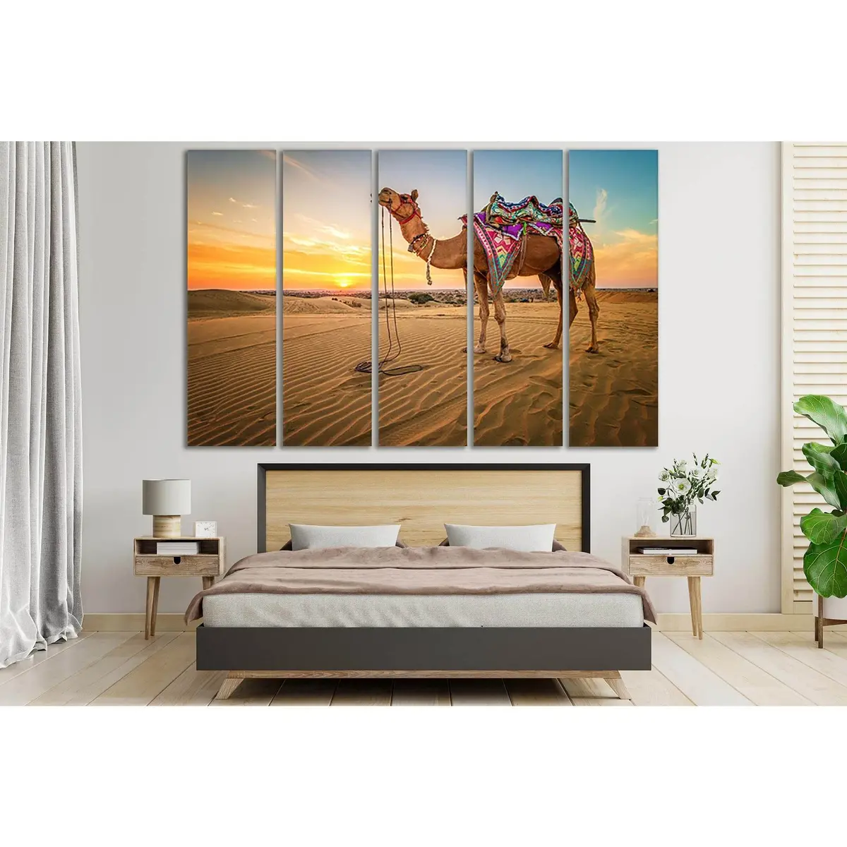 Sunset Desert Camel Canvas Art №SL227 – Premium Ready-to-Hang Wall Decor - Image 3