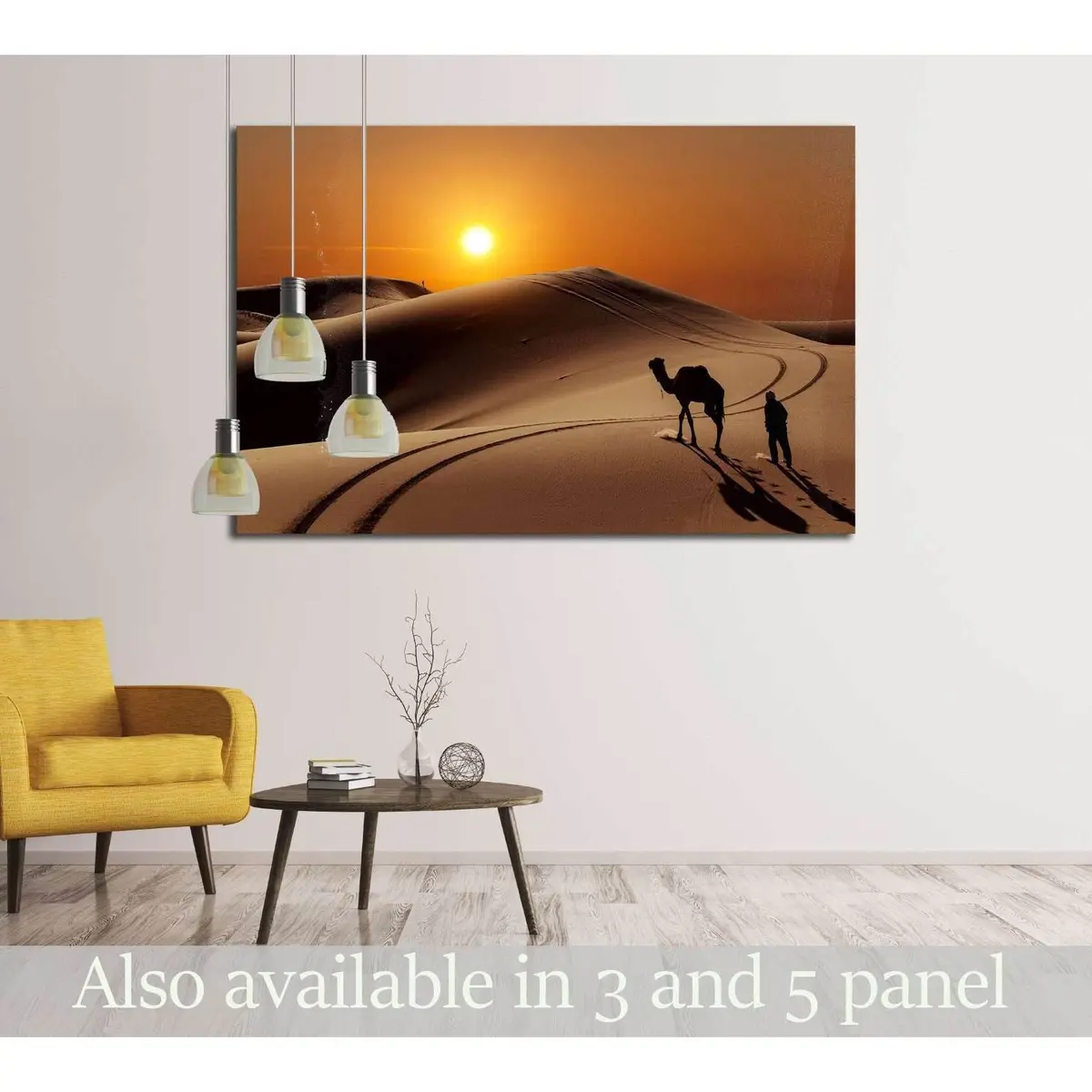 Camel With Herdsman In The Sahara Desert, Morocco №2695 Ready To Hang Canvas Print 1