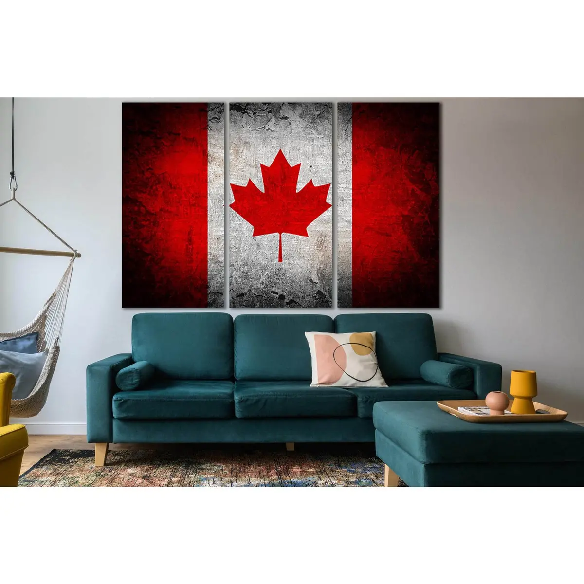 Canada Flag On Grunge Background №Sl1185 Ready To Hang Canvas Print 5