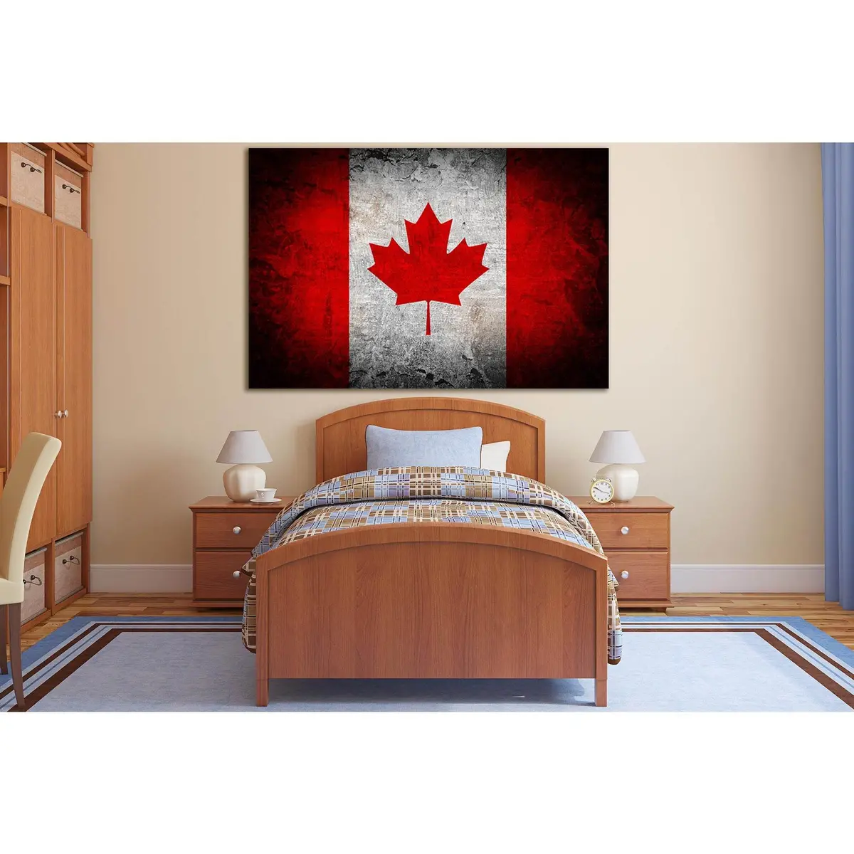 Canada Flag On Grunge Background №Sl1185 Ready To Hang Canvas Print 1