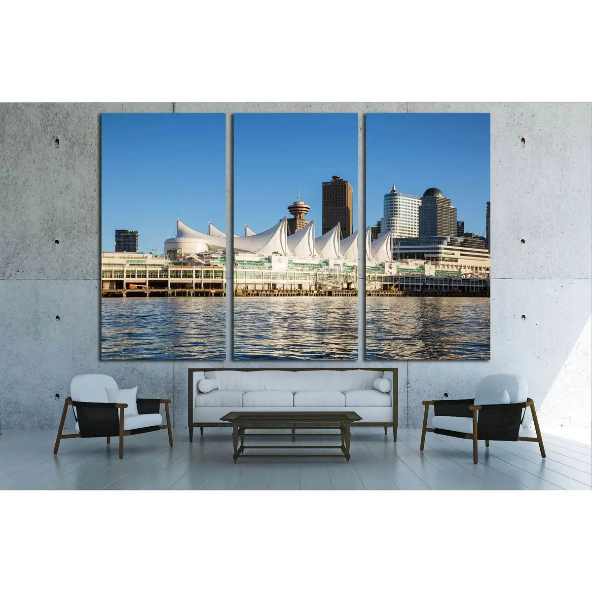 Canada Place And Commercial Buildings In Downtown Vancouver №2077 Ready To Hang Canvas Print 5
