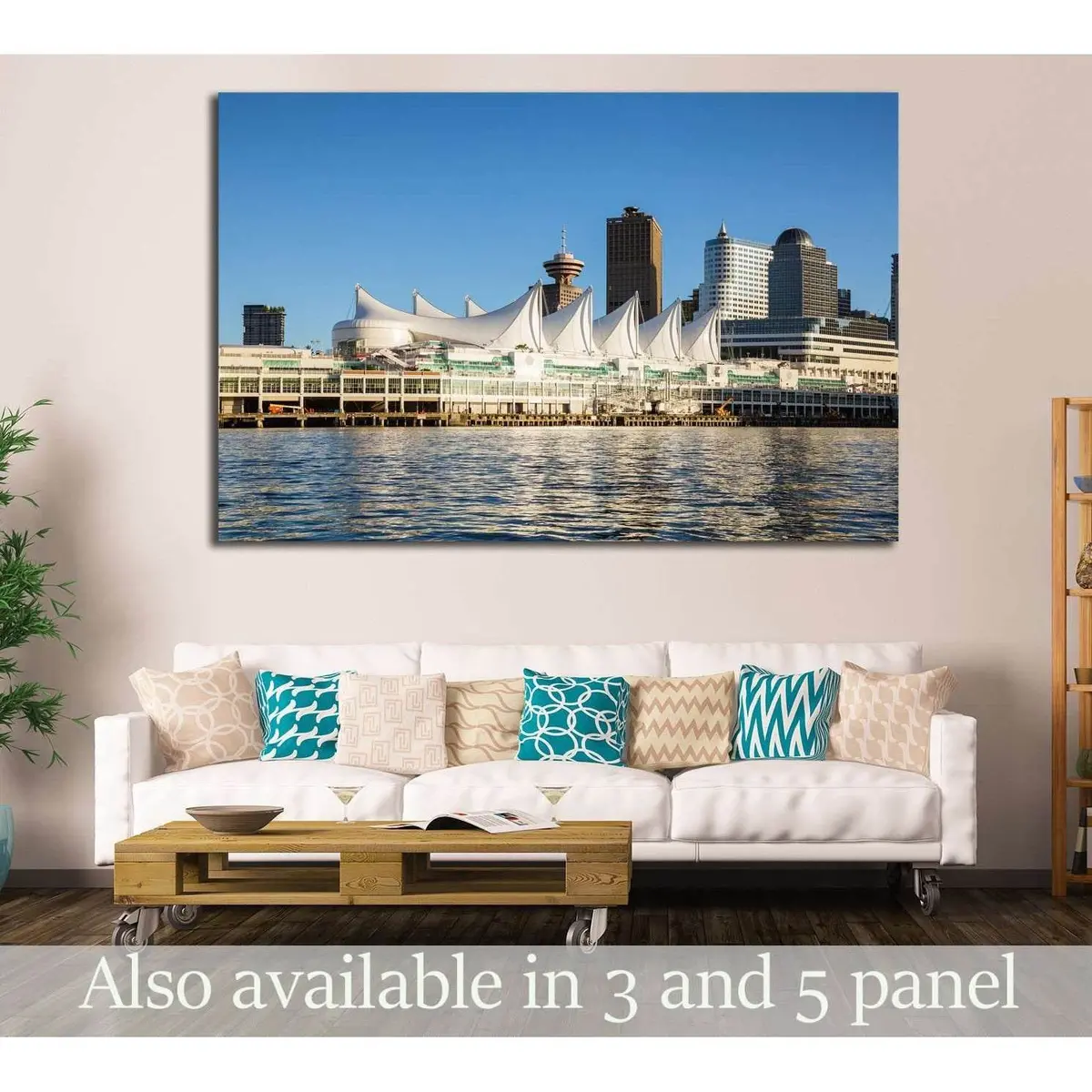 Canada Place And Commercial Buildings In Downtown Vancouver №2077 Ready To Hang Canvas Print 1