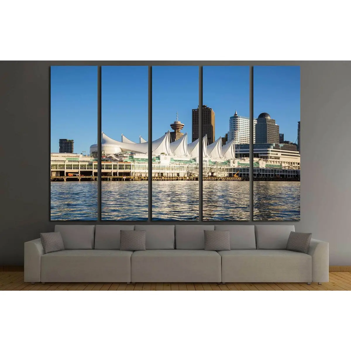 Vancouver Downtown Skyline Canvas Art Featuring Canada Place #2077 - Image 3