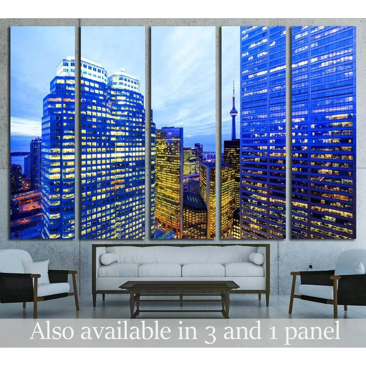 Toronto Downtown Night Skyline Canvas Wall Art – Ready-to-Hang Print #2070