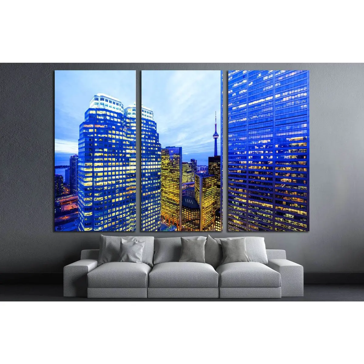 Canada, Toronto Downtown Core At Night №2070 Ready To Hang Canvas Print 5