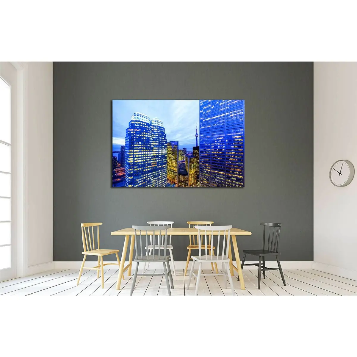 Canada, Toronto Downtown Core At Night №2070 Ready To Hang Canvas Print 3