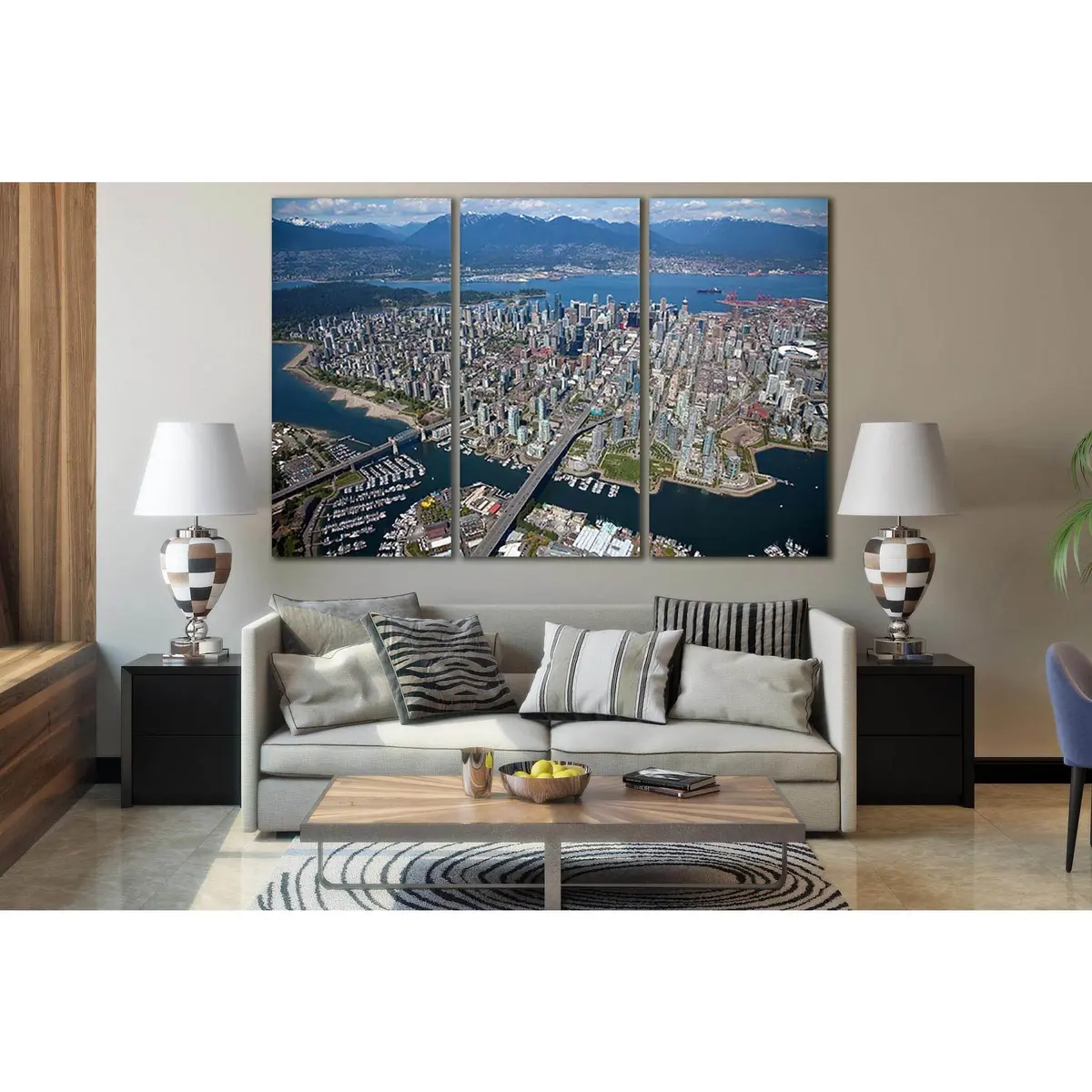 Canada Vancouver City Aerial View №Sl313 Ready To Hang Canvas Print 5