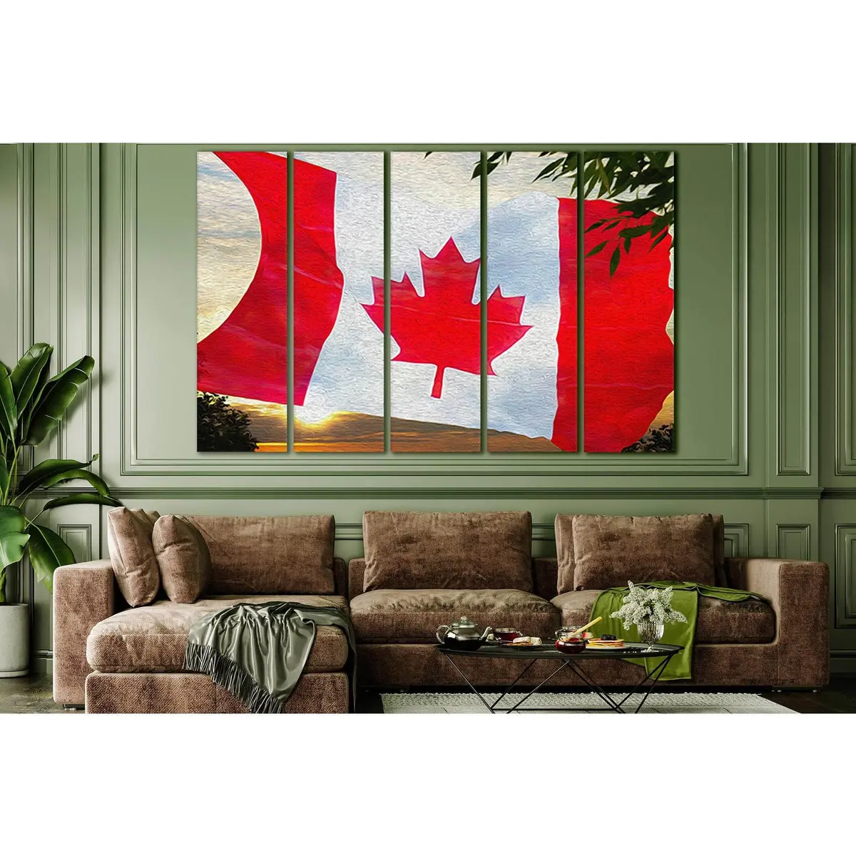 Premium Canadian Flag Oil Painting on Canvas – SL1157, Ready-to-Hang Wall Art - Image 3