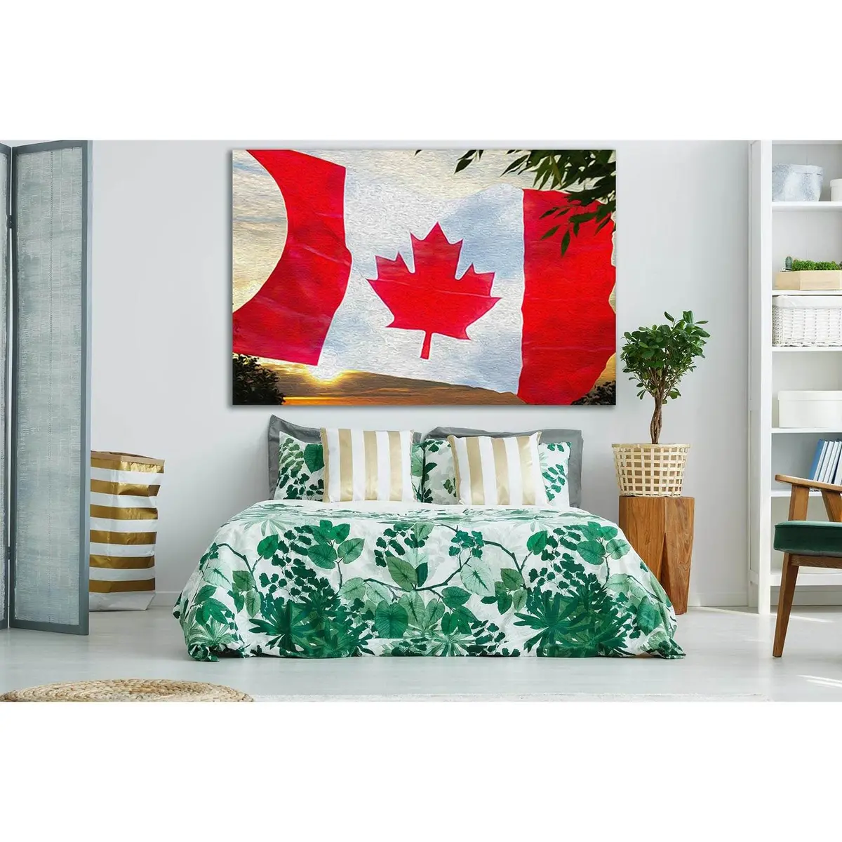 Canadian Flag Oil On Canvas №Sl1157 Ready To Hang Canvas Print 2