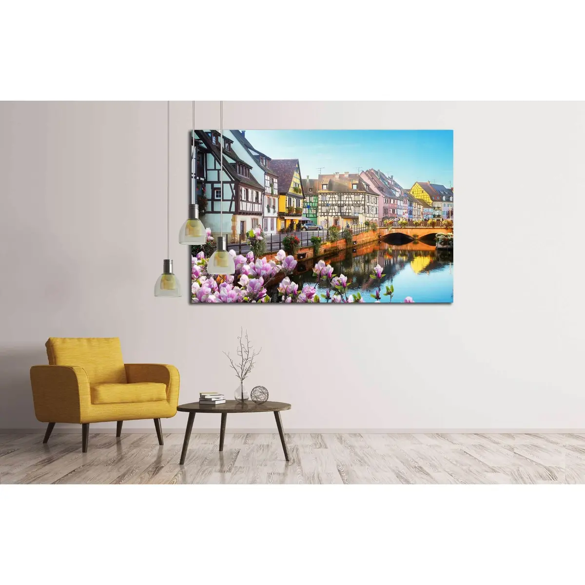 Canal Of Colmar, Most Famous Town Of Alsace At Spring Day, France №2387 Ready To Hang Canvas Print 3