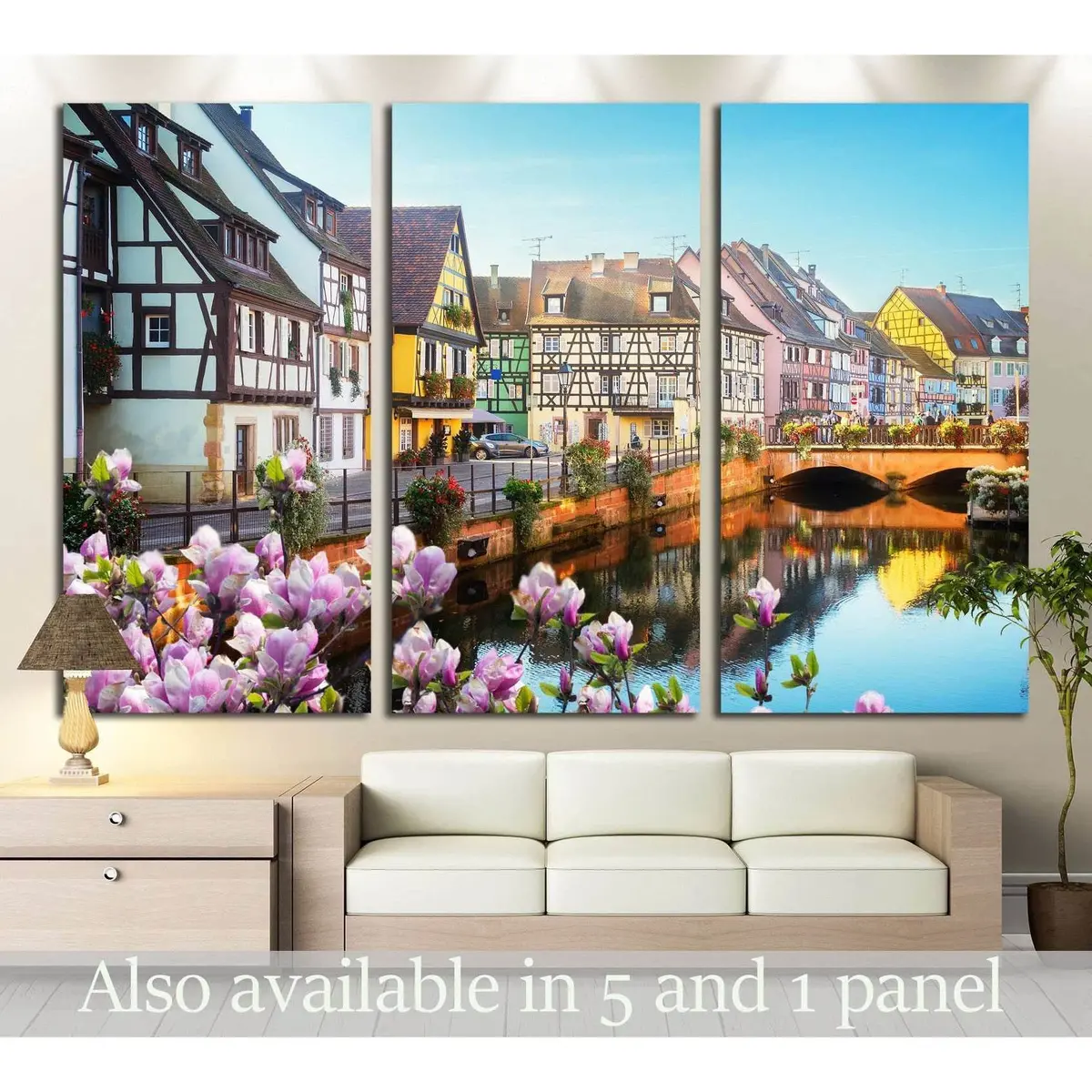 Canal Of Colmar, Most Famous Town Of Alsace At Spring Day, France №2387 Ready To Hang Canvas Print 5
