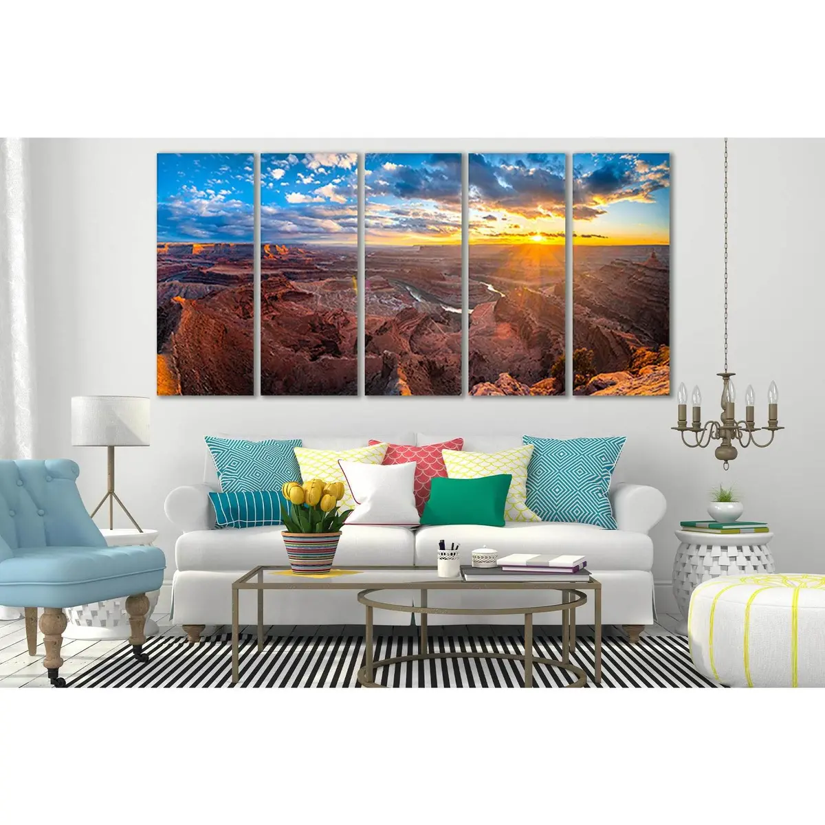 Stunning Canyon Cloud Dawn Wall Art – SL217 Ready-to-Hang Canvas Print - Image 3