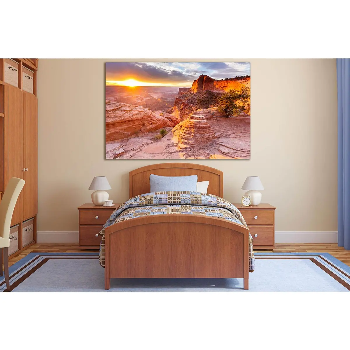 Canyon During Sunset №Sl225 Ready To Hang Canvas Print 1