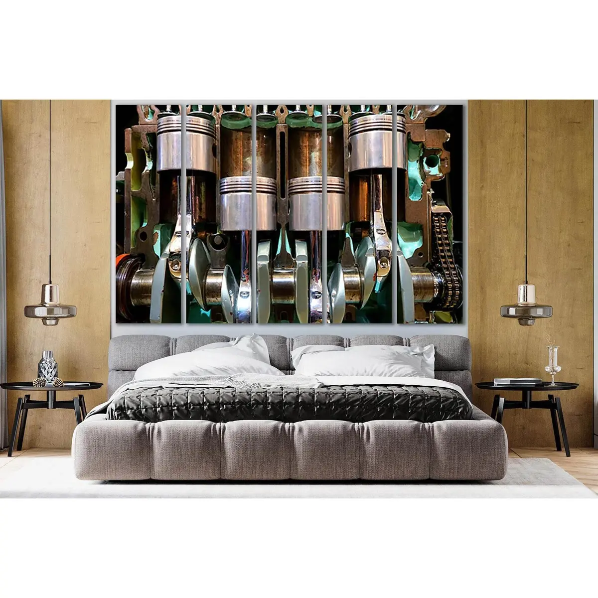 Ready-to-Hang Canvas Wall Art Featuring Car Engine Design SL744 - Image 3