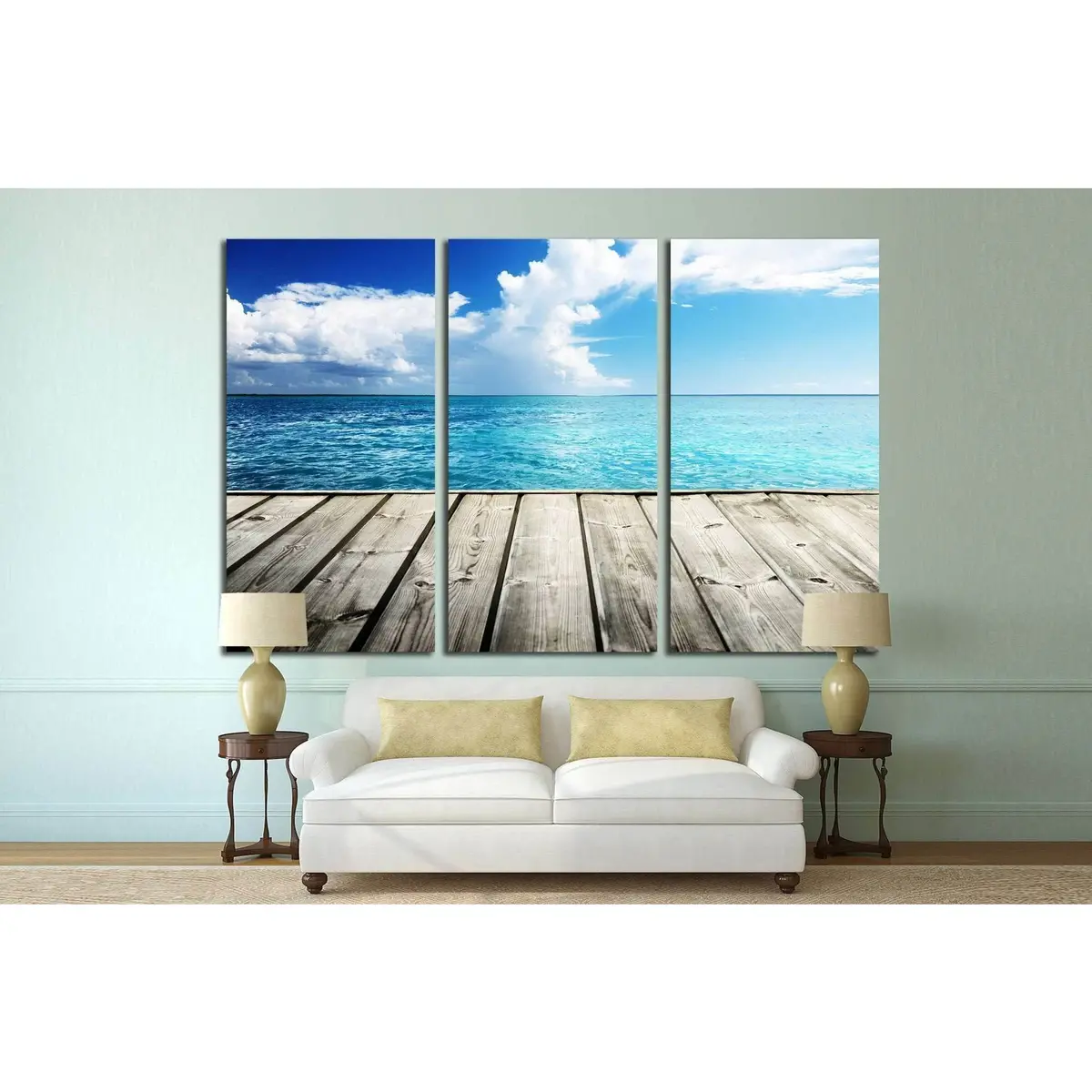 Caribbean Sea And Wooden Platform №1394 Ready To Hang Canvas Print 5