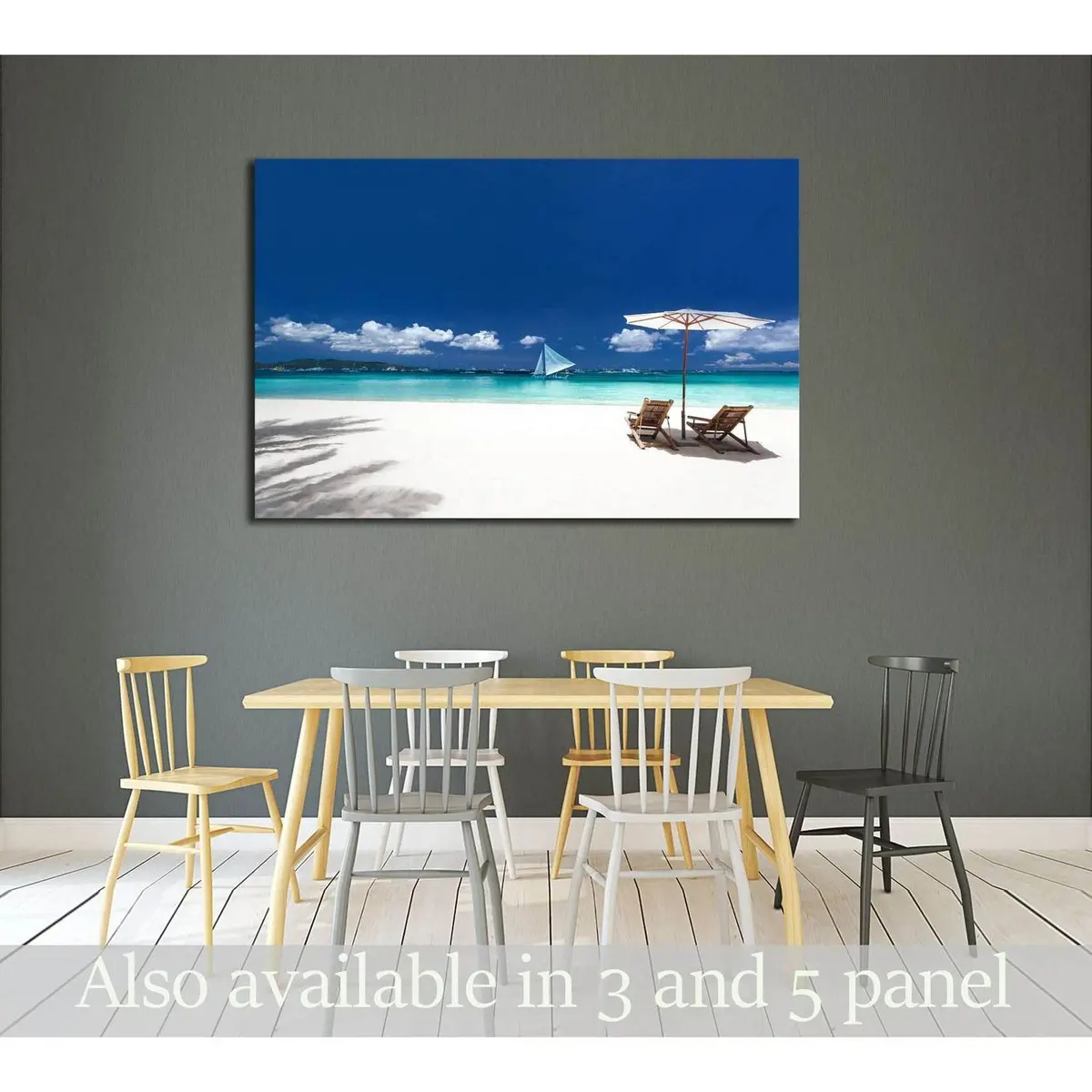 Caribbean Tropical Beach №3133 Ready To Hang Canvas Print 1