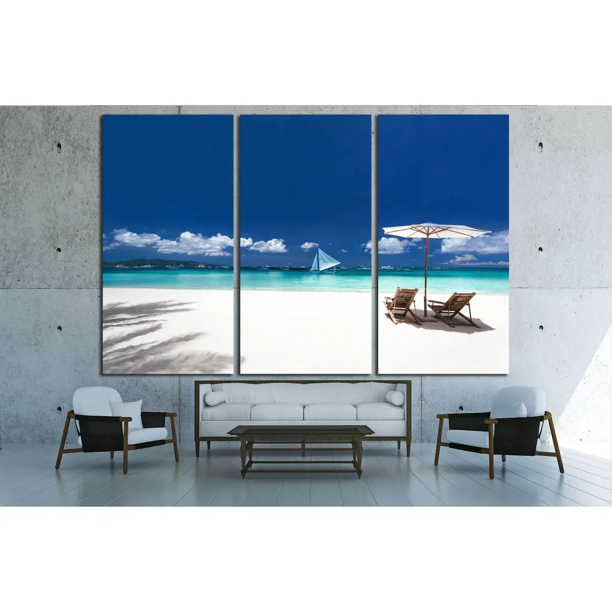 Caribbean Tropical Beach №3133 Ready To Hang Canvas Print 5