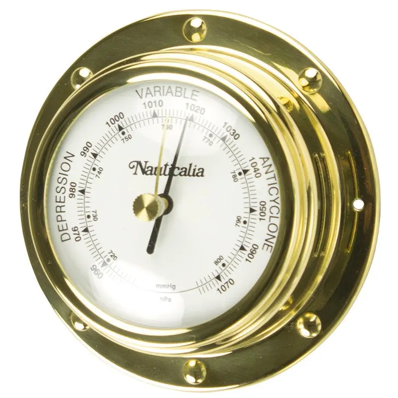 Rivet-Style Spun Brass Barometer 1