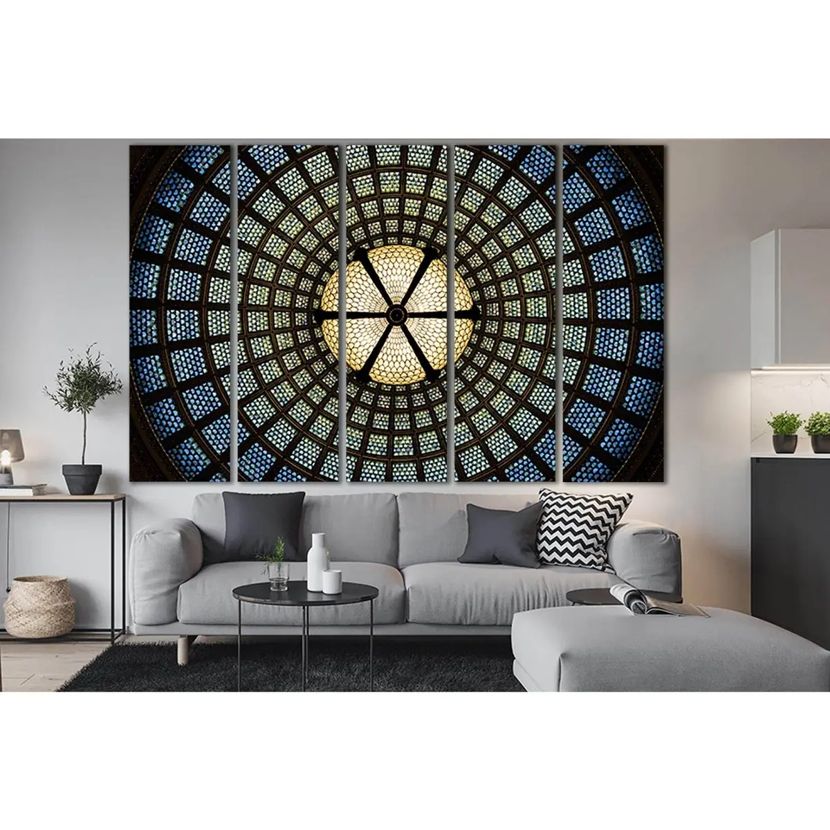 Modern Ceiling & Wall Architecture Canvas Art – Pre-Hung Ready-to-Display Print SL1387