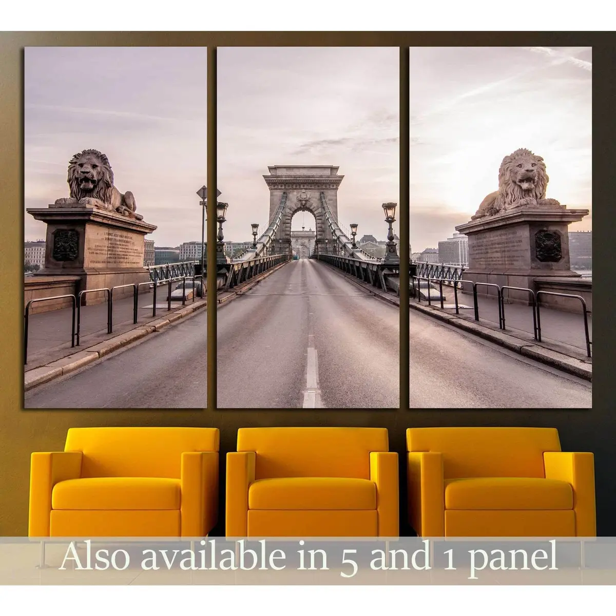 Chain Bridge In Beautiful Budapest, The Capital Of Hungary №2248 Ready To Hang Canvas Print 5