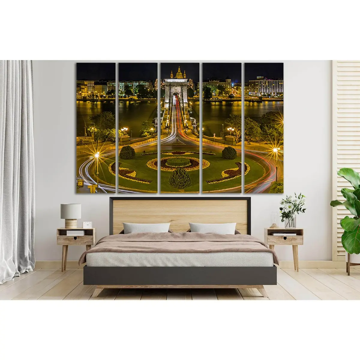 Budapest Chain Bridge Canvas Wall Art №SL1109 – Ready-to-Hang Decor - Image 3