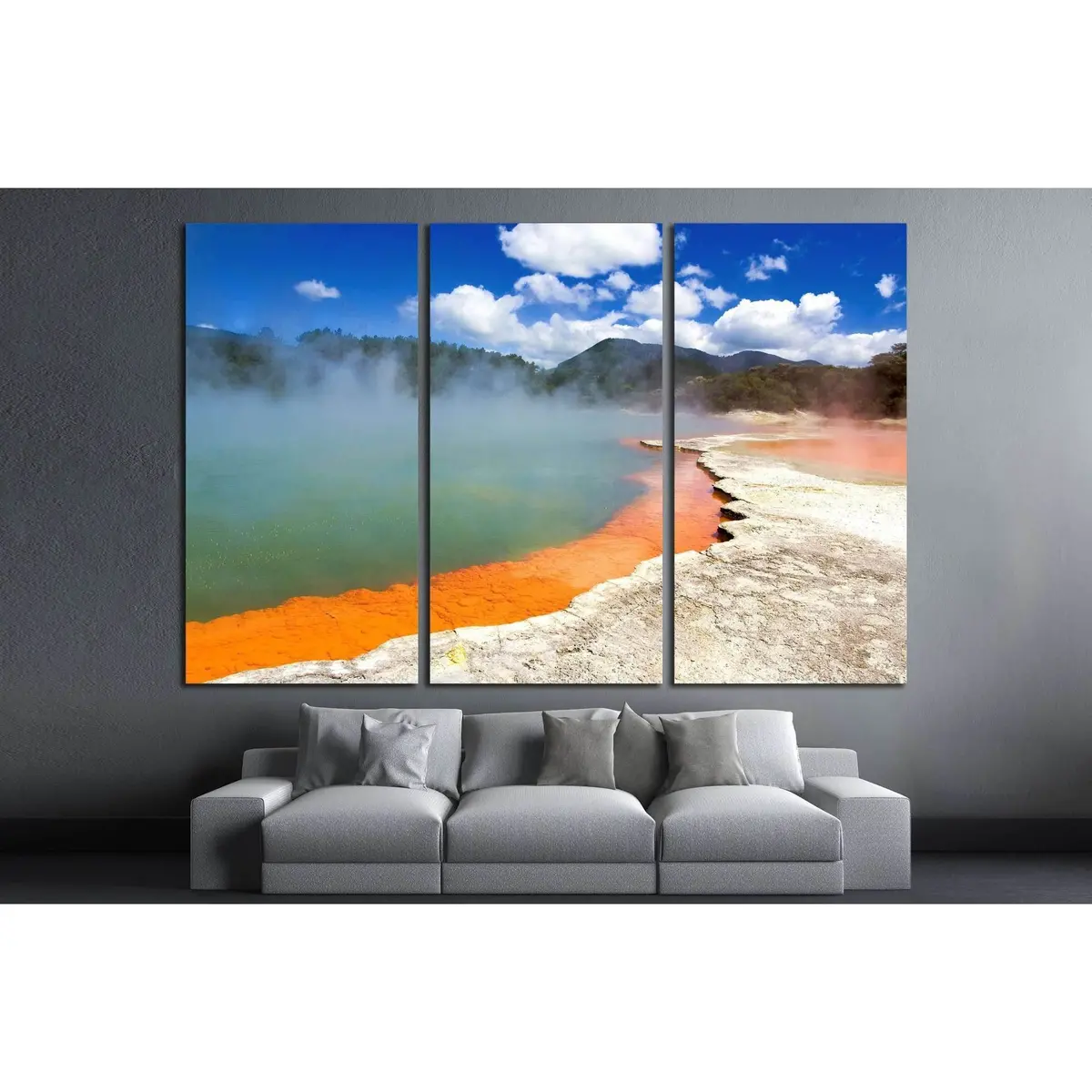 Champagne Pool In Wai-O-Tapu Geothermal Wonderland, Rotorua, New Zealand №2495 Ready To Hang Canvas Print 5