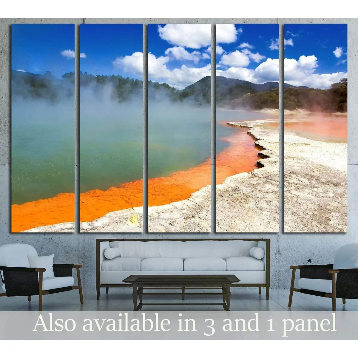 Champagne Pool at Wai-O-Tapu Thermal Wonderland, Rotorua — Premium Ready-to-Hang Canvas Art