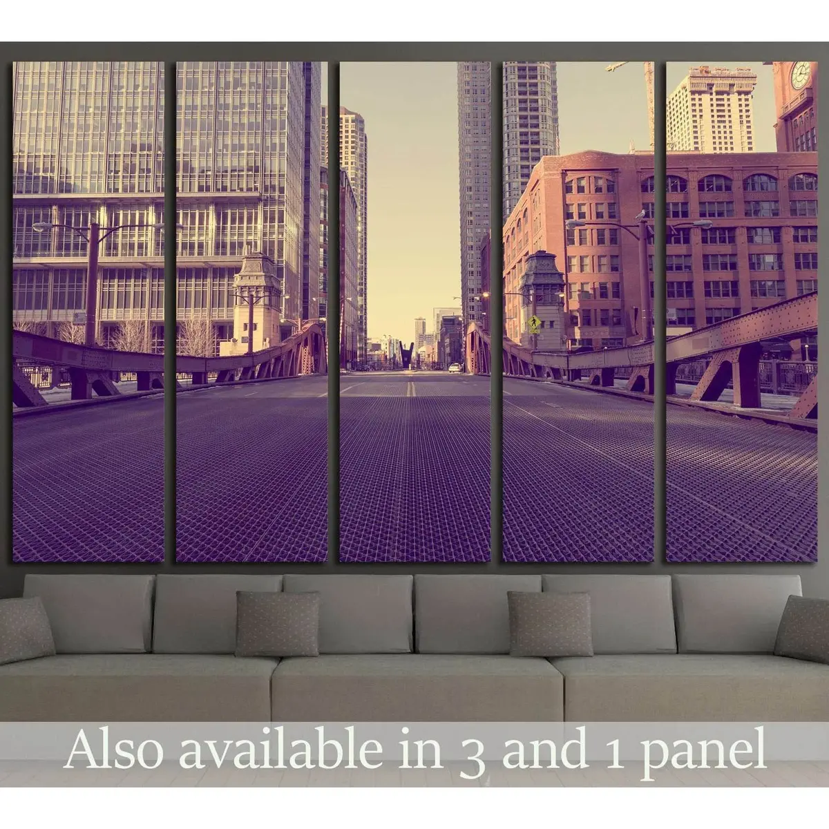 Vintage Chicago Bridge Canvas Art Print #2158 – Premium Ready-to-Hang Wall Decor