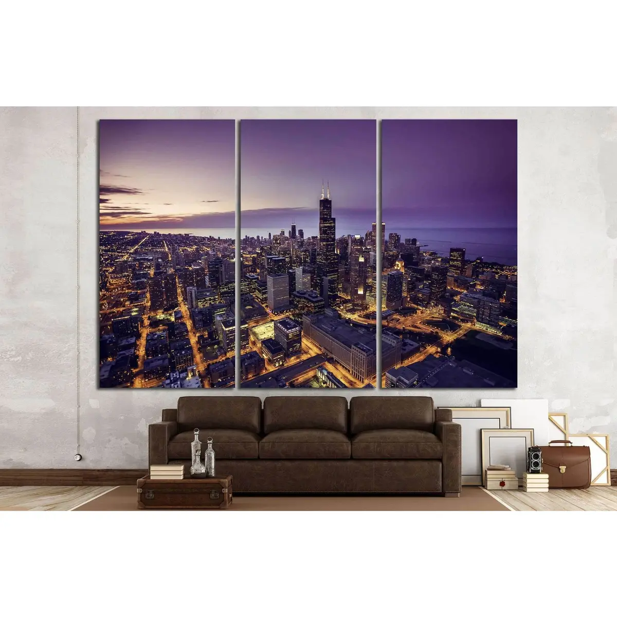 Chicago Skyline, United States №1002 Ready To Hang Canvas Print 5