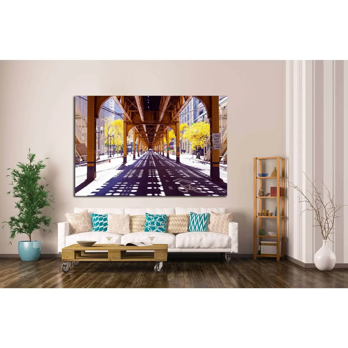 Chicago Street №882 Ready To Hang Canvas Print 3