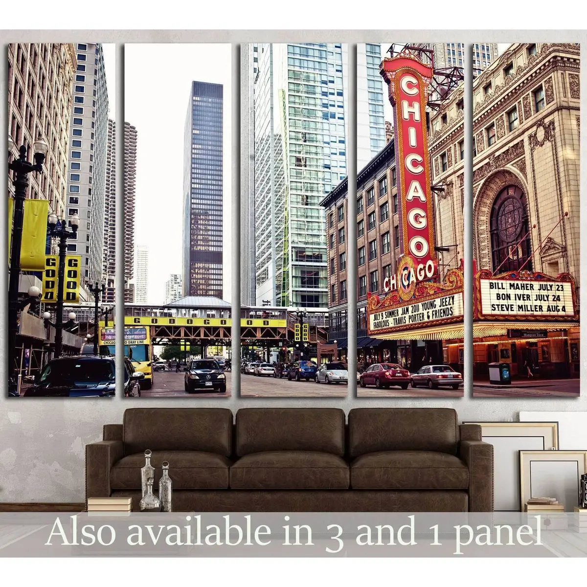 Vintage Chicago Theater Canvas Wall Art – State Street Landmark Print