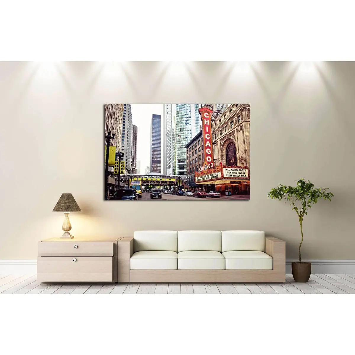 Chicago Theater On State Street, Chicago, Illinois №2141 Ready To Hang Canvas Print 3