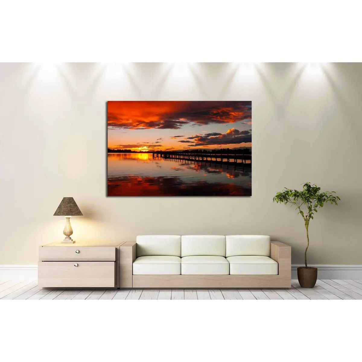 Christchurch New Zealand Sunset №2688 Ready To Hang Canvas Print 3